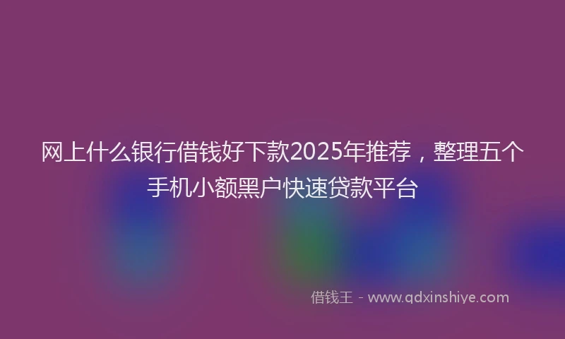 网上什么银行借钱好下款2025年推荐，整理五个手机小额黑户快速贷款平台