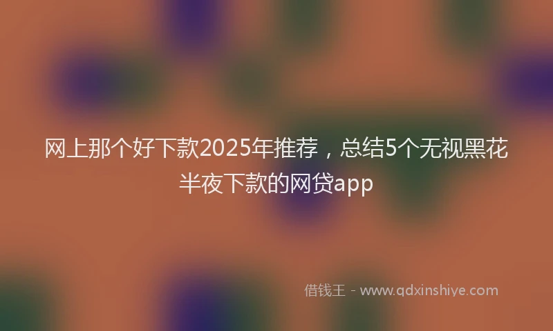 网上那个好下款2025年推荐，总结5个无视黑花半夜下款的网贷app