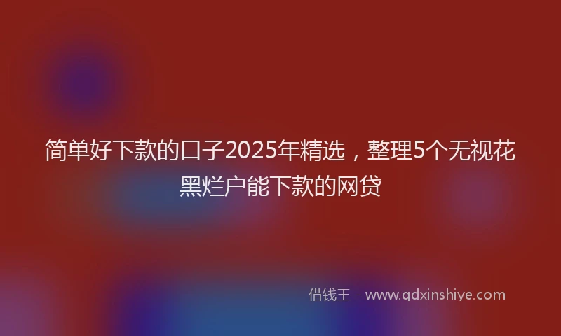 简单好下款的口子2025年精选，整理5个无视花黑烂户能下款的网贷