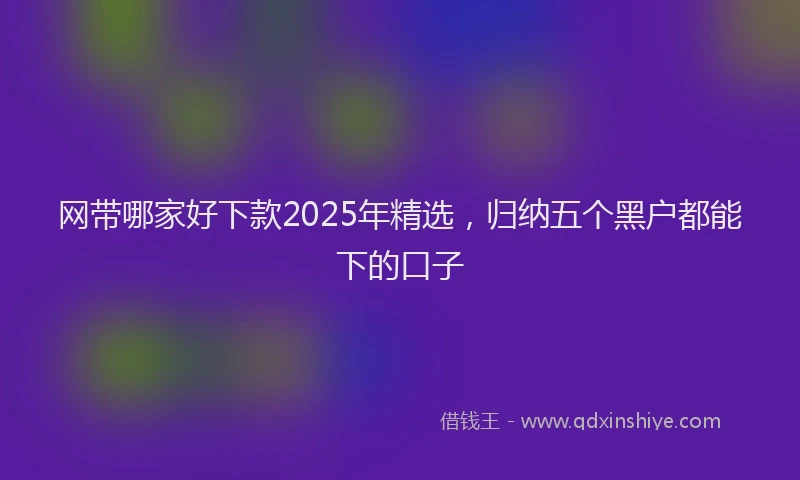 网带哪家好下款2025年精选，归纳五个黑户都能下的口子