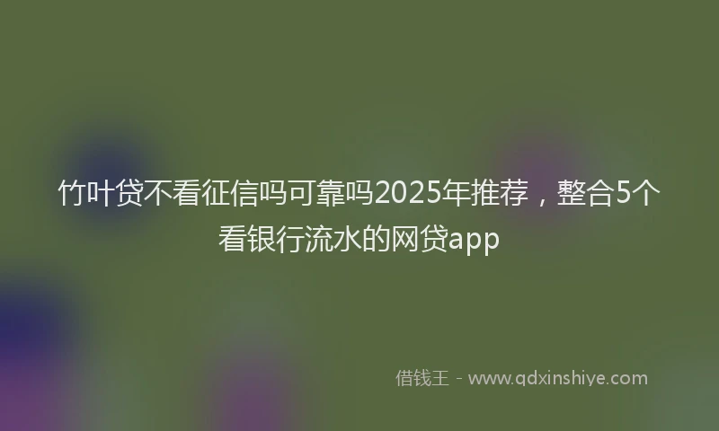 竹叶贷不看征信吗可靠吗2025年推荐，整合5个看银行流水的网贷app