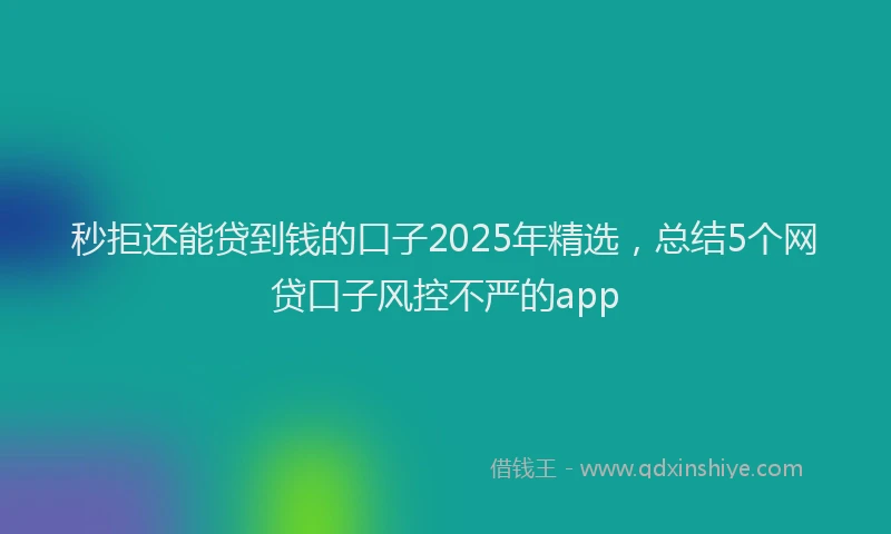秒拒还能贷到钱的口子2025年精选，总结5个网贷口子风控不严的app