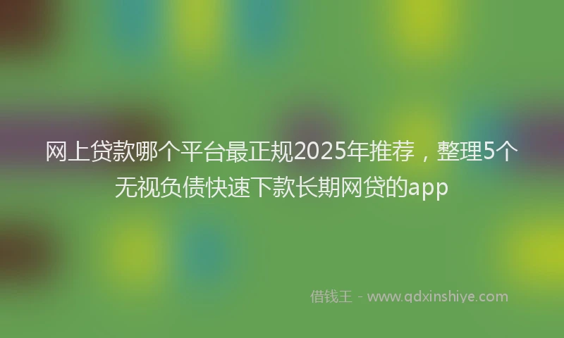 网上贷款哪个平台最正规2025年推荐，整理5个无视负债快速下款长期网贷的app