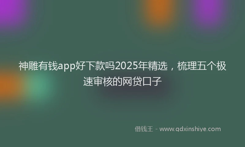 神雕有钱app好下款吗2025年精选，梳理五个极速审核的网贷口子