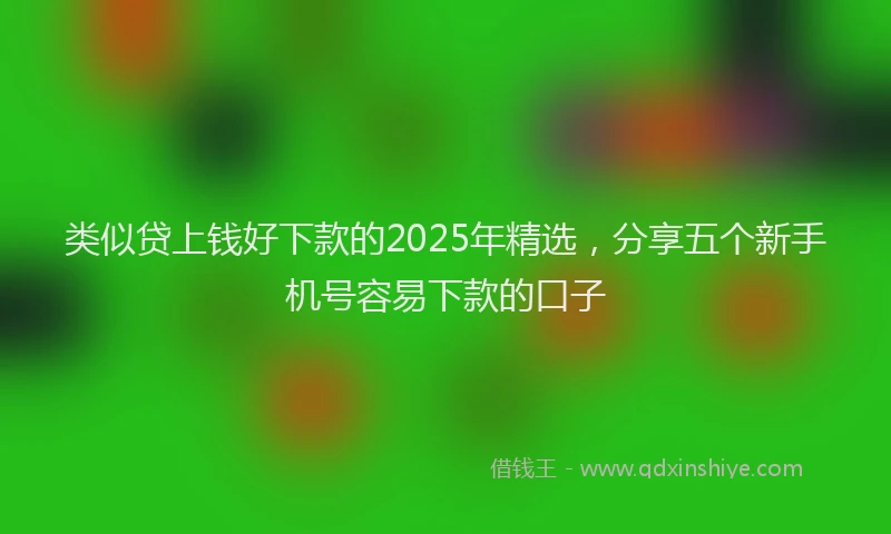 类似贷上钱好下款的2025年精选，分享五个新手机号容易下款的口子
