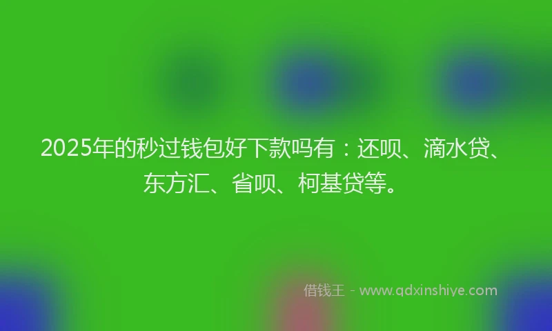 2025年的秒过钱包好下款吗有：还呗、滴水贷、东方汇、省呗、柯基贷等。