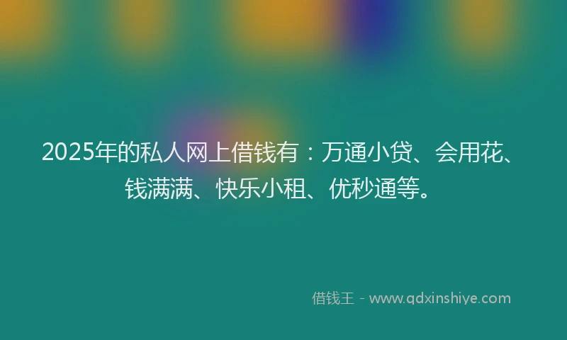 2025年的私人网上借钱有：万通小贷、会用花、钱满满、快乐小租、优秒通等。