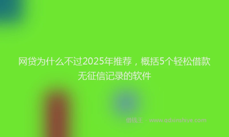 网贷为什么不过2025年推荐，概括5个轻松借款无征信记录的软件