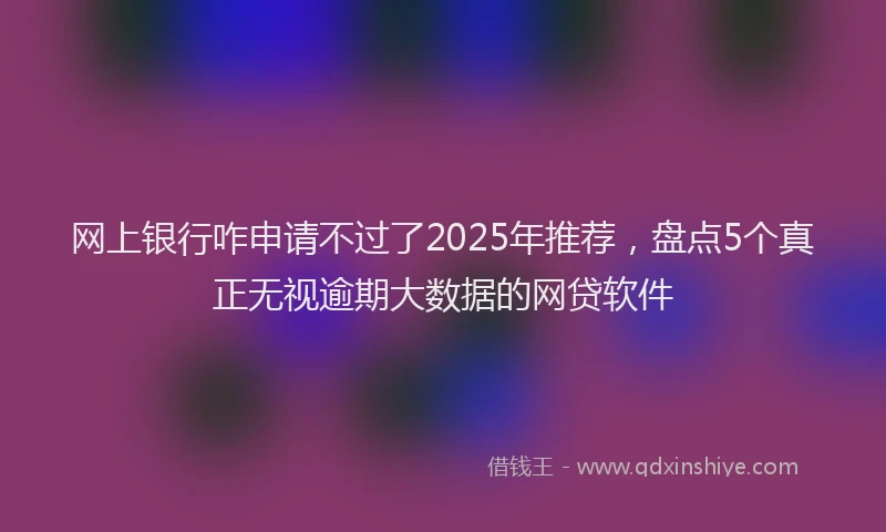 网上银行咋申请不过了2025年推荐，盘点5个真正无视逾期大数据的网贷软件