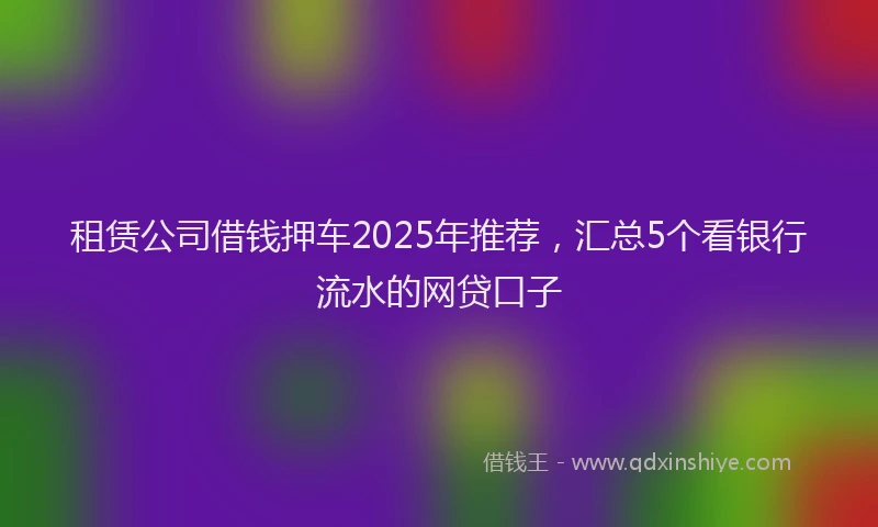 租赁公司借钱押车2025年推荐，汇总5个看银行流水的网贷口子