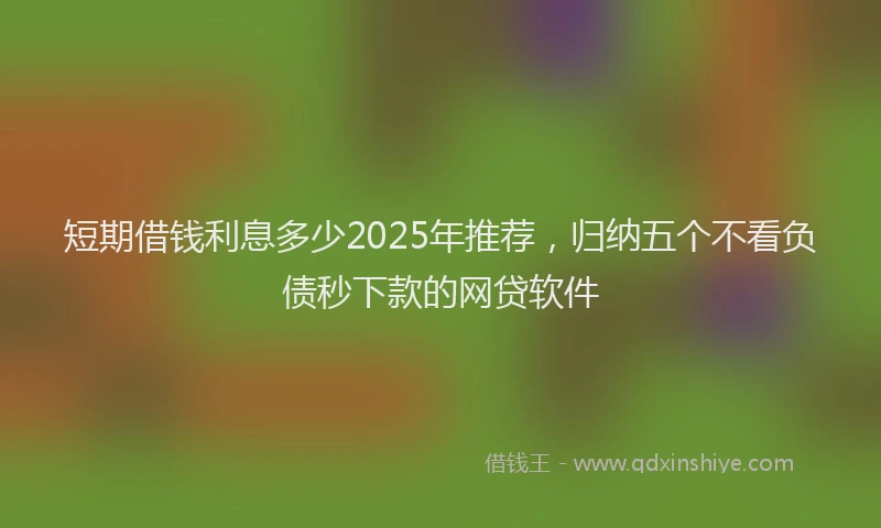 短期借钱利息多少2025年推荐，归纳五个不看负债秒下款的网贷软件
