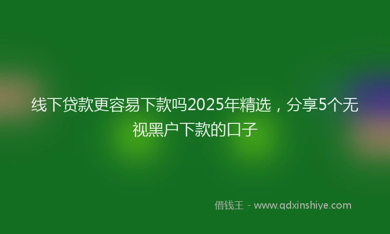 线下贷款更容易下款吗2025年精选，分享5个无视黑户下款的口子