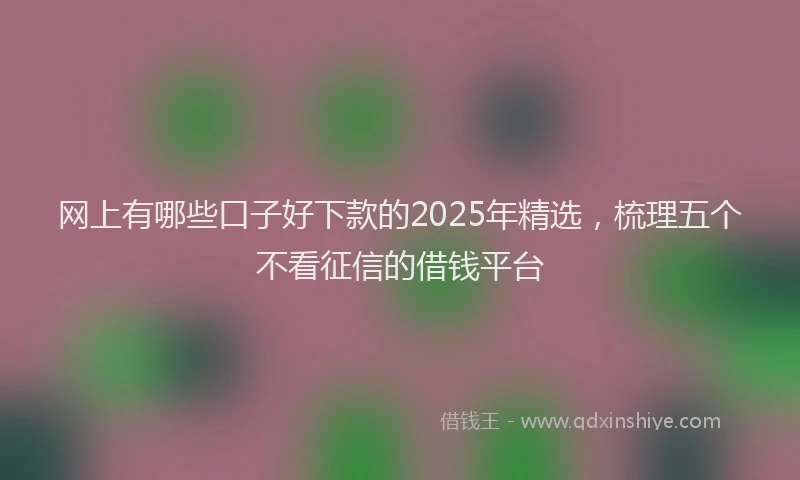 网上有哪些口子好下款的2025年精选，梳理五个不看征信的借钱平台