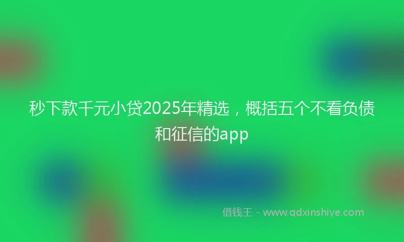 秒下款千元小贷2025年精选，概括五个不看负债和征信的app