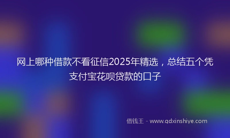 网上哪种借款不看征信2025年精选，总结五个凭支付宝花呗贷款的口子