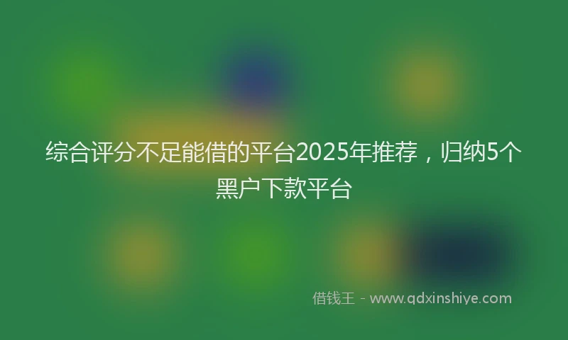 综合评分不足能借的平台2025年推荐，归纳5个黑户下款平台