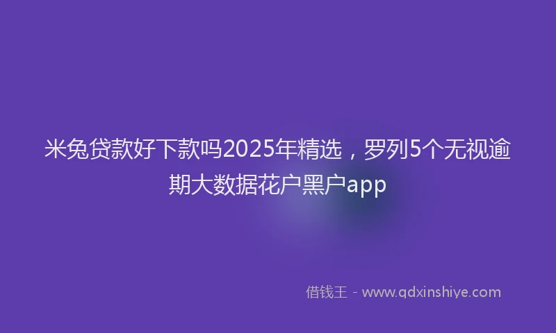 米兔贷款好下款吗2025年精选，罗列5个无视逾期大数据花户黑户app