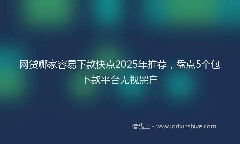 网贷哪家容易下款快点2025年推荐，盘点5个包下款平台无视黑白