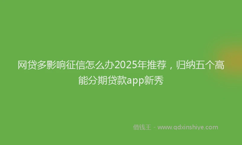 网贷多影响征信怎么办2025年推荐，归纳五个高能分期贷款app新秀