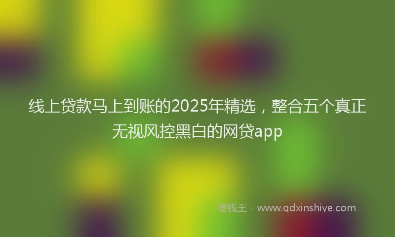 线上贷款马上到账的2025年精选，整合五个真正无视风控黑白的网贷app