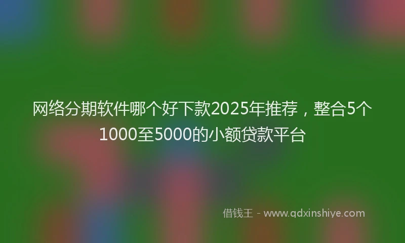 网络分期软件哪个好下款2025年推荐，整合5个1000至5000的小额贷款平台