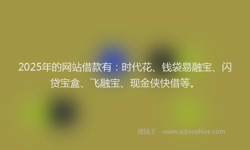 2025年的网站借款有：时代花、钱袋易融宝、闪贷宝盒、飞融宝、现金侠快借等。
