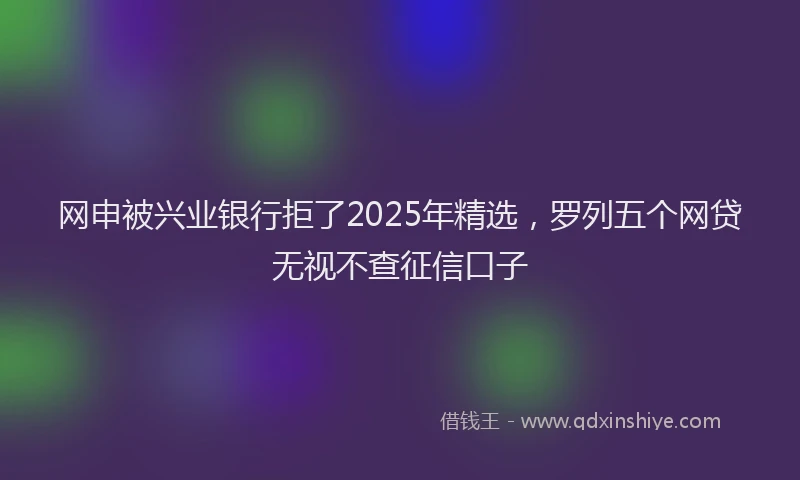 网申被兴业银行拒了2025年精选，罗列五个网贷无视不查征信口子