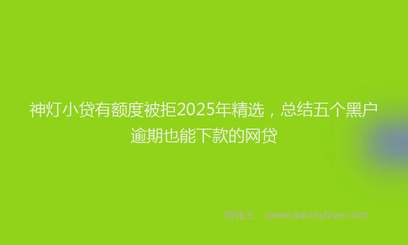 神灯小贷有额度被拒2025年精选，总结五个黑户逾期也能下款的网贷