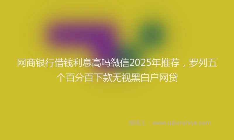 网商银行借钱利息高吗微信2025年推荐，罗列五个百分百下款无视黑白户网贷