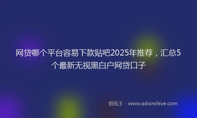 网贷哪个平台容易下款贴吧2025年推荐，汇总5个最新无视黑白户网贷口子