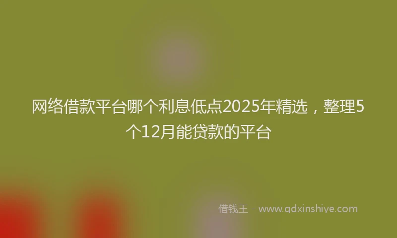网络借款平台哪个利息低点2025年精选，整理5个12月能贷款的平台