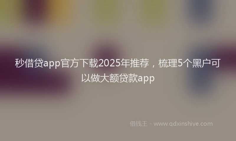 秒借贷app官方下载2025年推荐，梳理5个黑户可以做大额贷款app