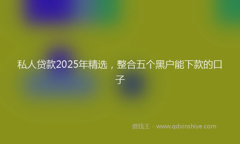 私人贷款2025年精选，整合五个黑户能下款的口子