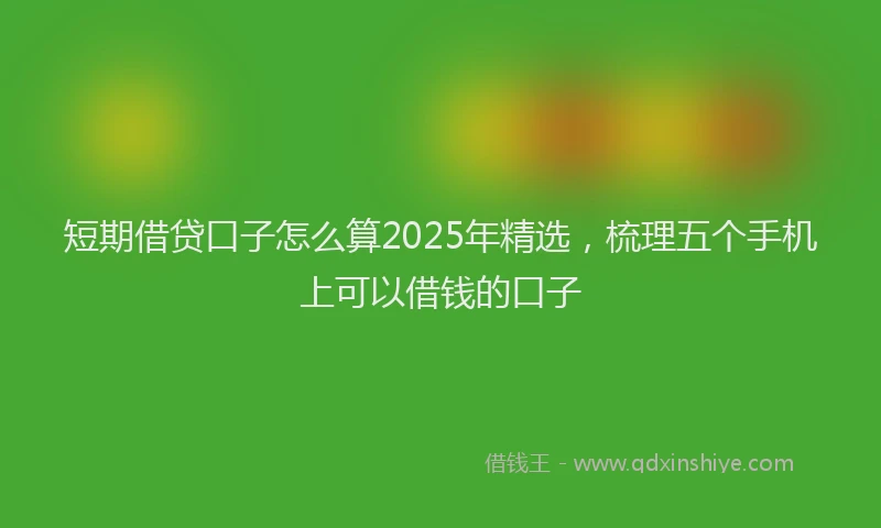 短期借贷口子怎么算2025年精选，梳理五个手机上可以借钱的口子