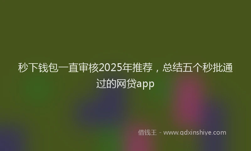 秒下钱包一直审核2025年推荐，总结五个秒批通过的网贷app