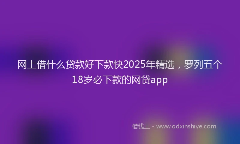 网上借什么贷款好下款快2025年精选，罗列五个18岁必下款的网贷app