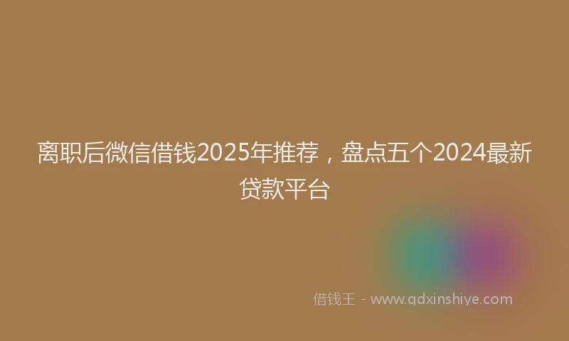离职后微信借钱2025年推荐，盘点五个2024最新贷款平台