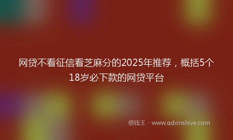 网贷不看征信看芝麻分的2025年推荐，概括5个18岁必下款的网贷平台