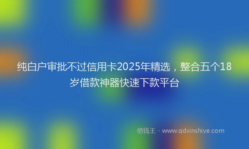 纯白户审批不过信用卡2025年精选，整合五个18岁借款神器快速下款平台