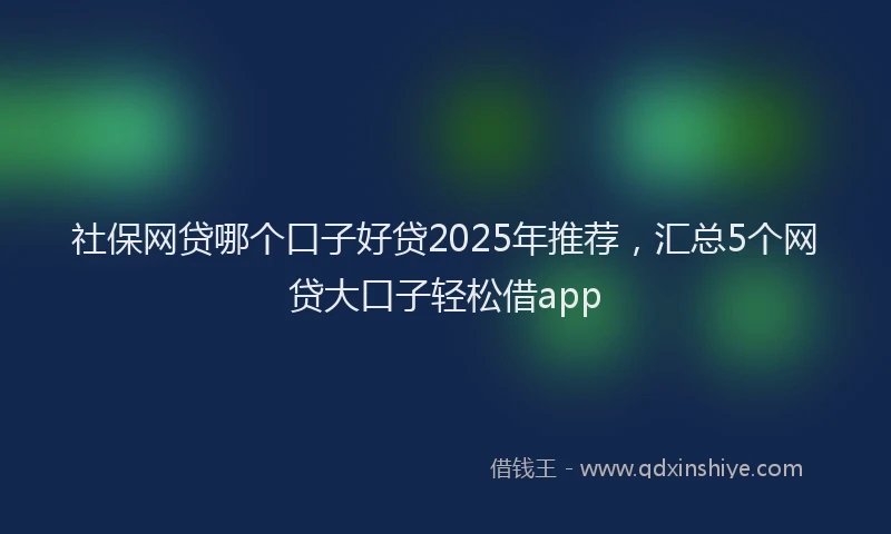 社保网贷哪个口子好贷2025年推荐，汇总5个网贷大口子轻松借app