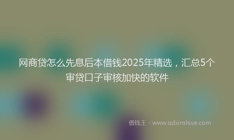 网商贷怎么先息后本借钱2025年精选，汇总5个审贷口子审核加快的软件