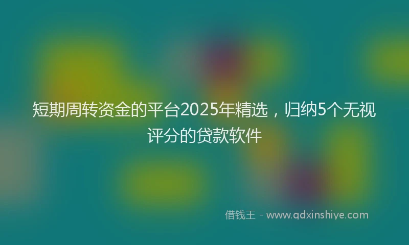 短期周转资金的平台2025年精选，归纳5个无视评分的贷款软件