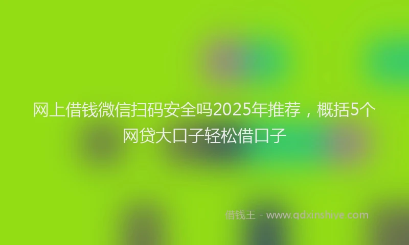 网上借钱微信扫码安全吗2025年推荐，概括5个网贷大口子轻松借口子