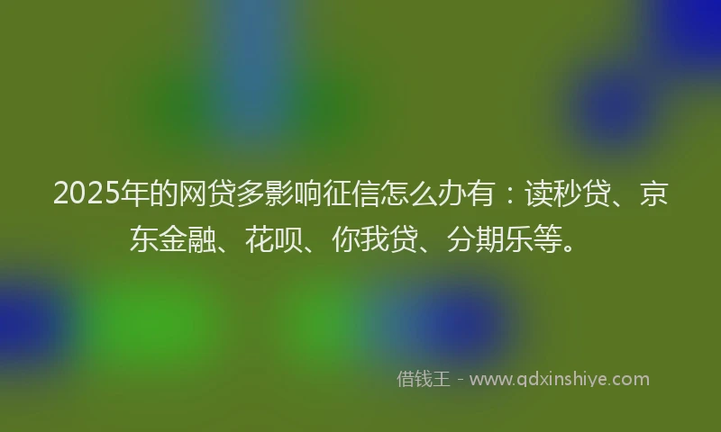 2025年的网贷多影响征信怎么办有：读秒贷、京东金融、花呗、你我贷、分期乐等。