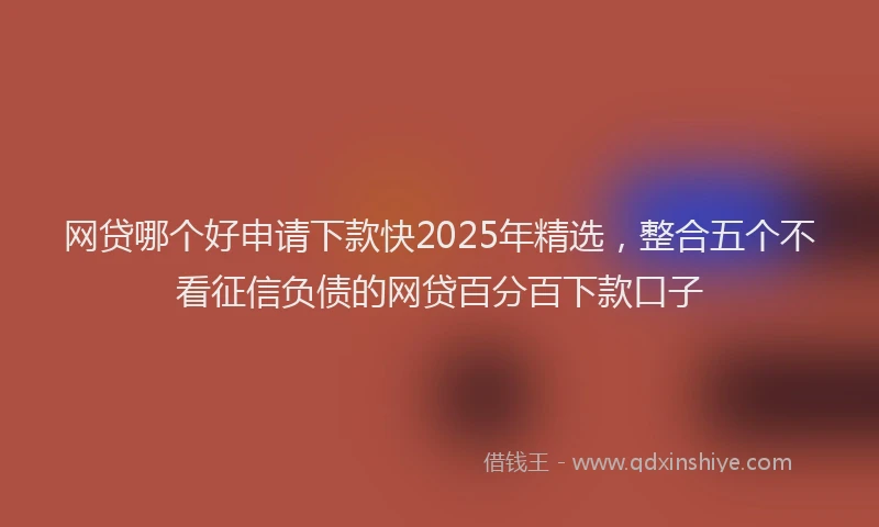 网贷哪个好申请下款快2025年精选，整合五个不看征信负债的网贷百分百下款口子