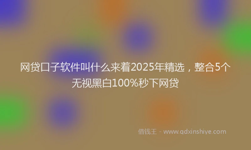 网贷口子软件叫什么来着2025年精选，整合5个无视黑白100%秒下网贷