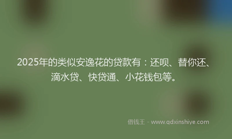 2025年的类似安逸花的贷款有：还呗、替你还、滴水贷、快贷通、小花钱包等。