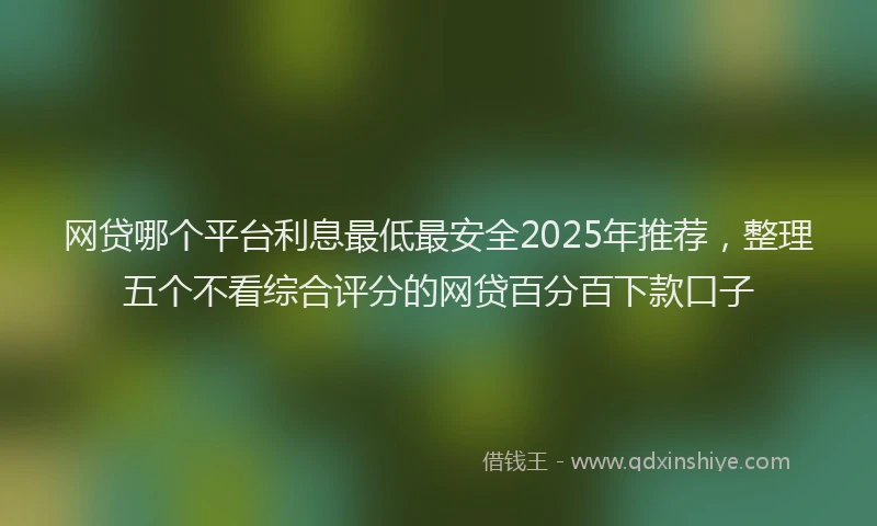 网贷哪个平台利息最低最安全2025年推荐，整理五个不看综合评分的网贷百分百下款口子