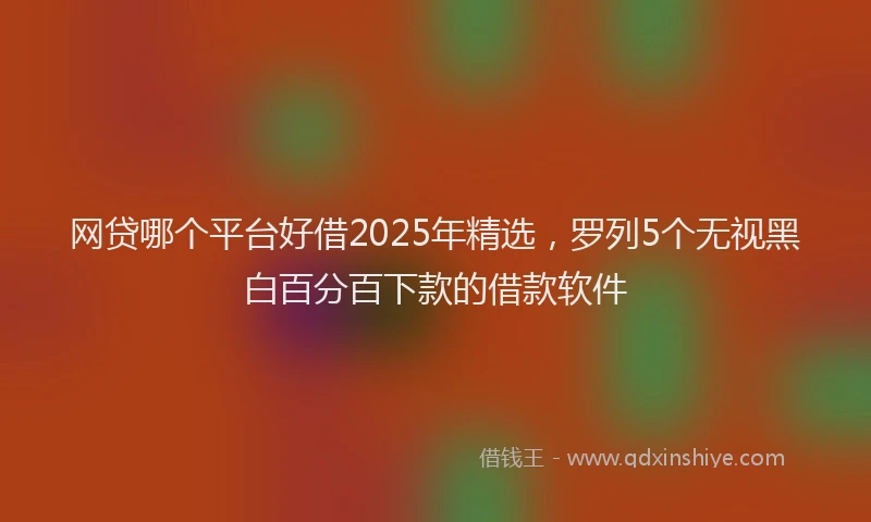 网贷哪个平台好借2025年精选，罗列5个无视黑白百分百下款的借款软件
