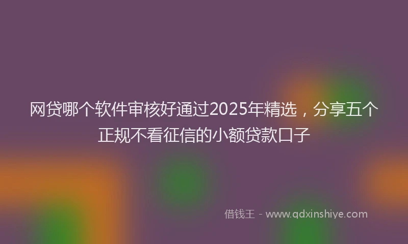 网贷哪个软件审核好通过2025年精选，分享五个正规不看征信的小额贷款口子